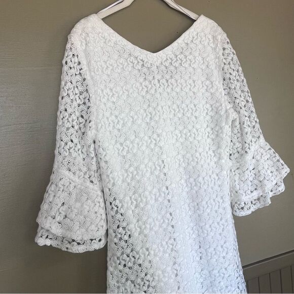 Rabbit Rabbit Rabbit White Crochet Overlay
Bell Sleeve Wedding Season Dress 12 - Picture 7 of 10